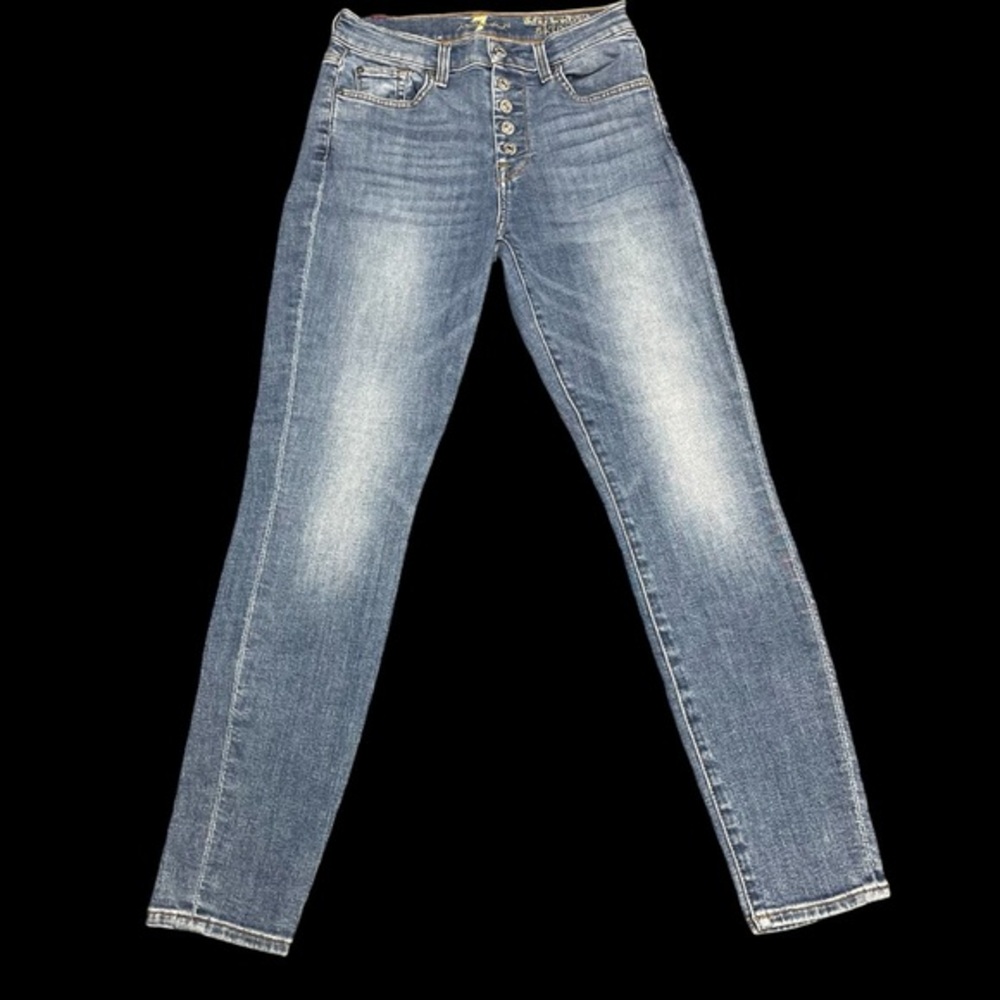 7 For All Mankind Women’s 26 Button Fly The High Waist Ankle Skinny Jean